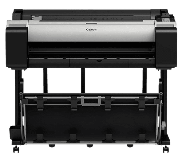 Плоттер Canon 685 крупным планом, панель управления с активным заданием